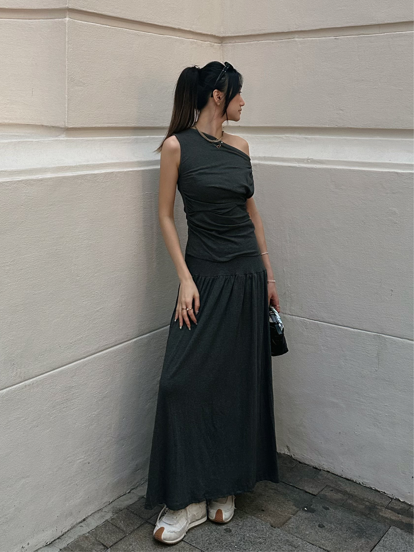 Slash Draped Skirt