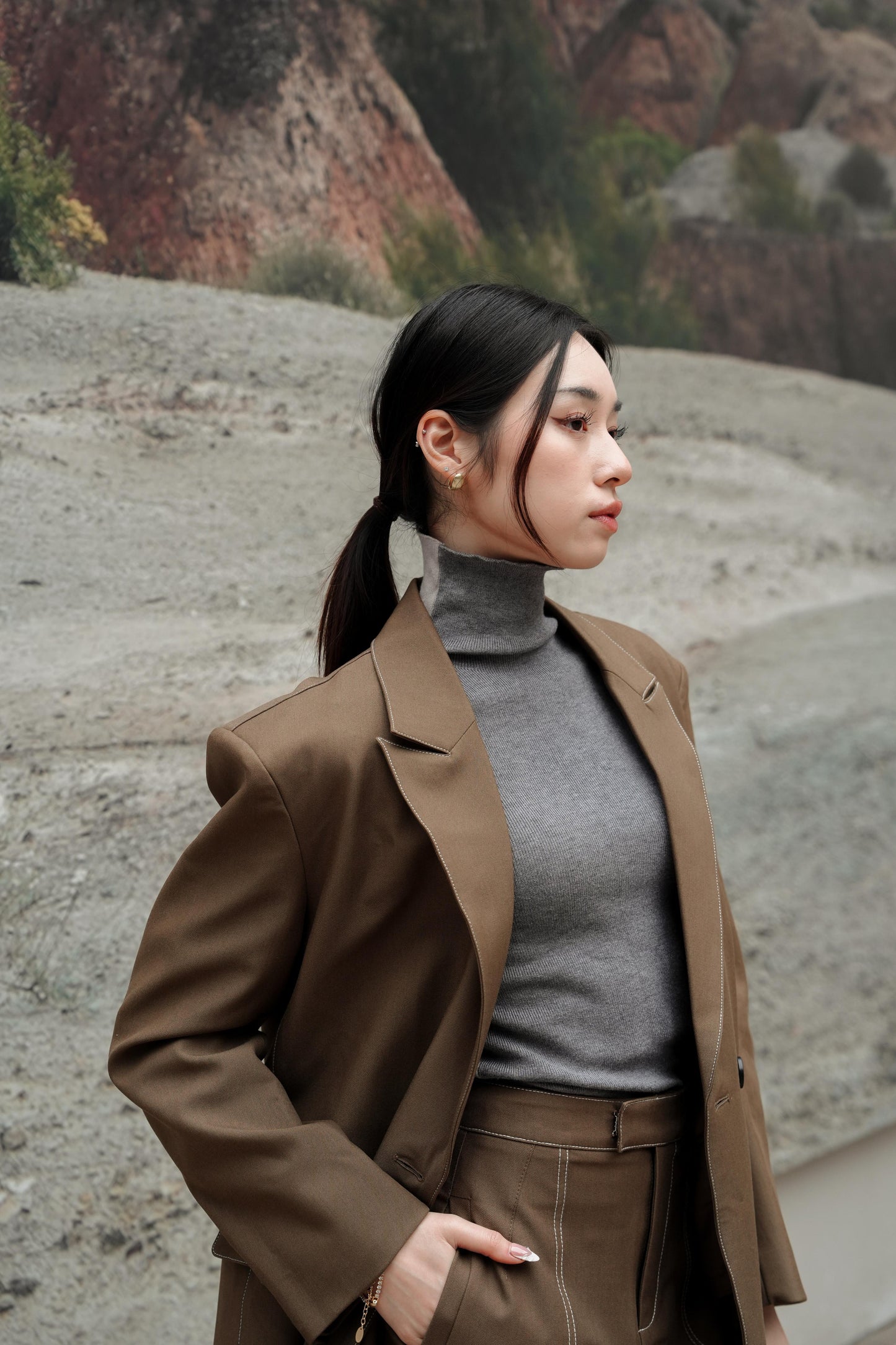 Tailored Khaki Blazer