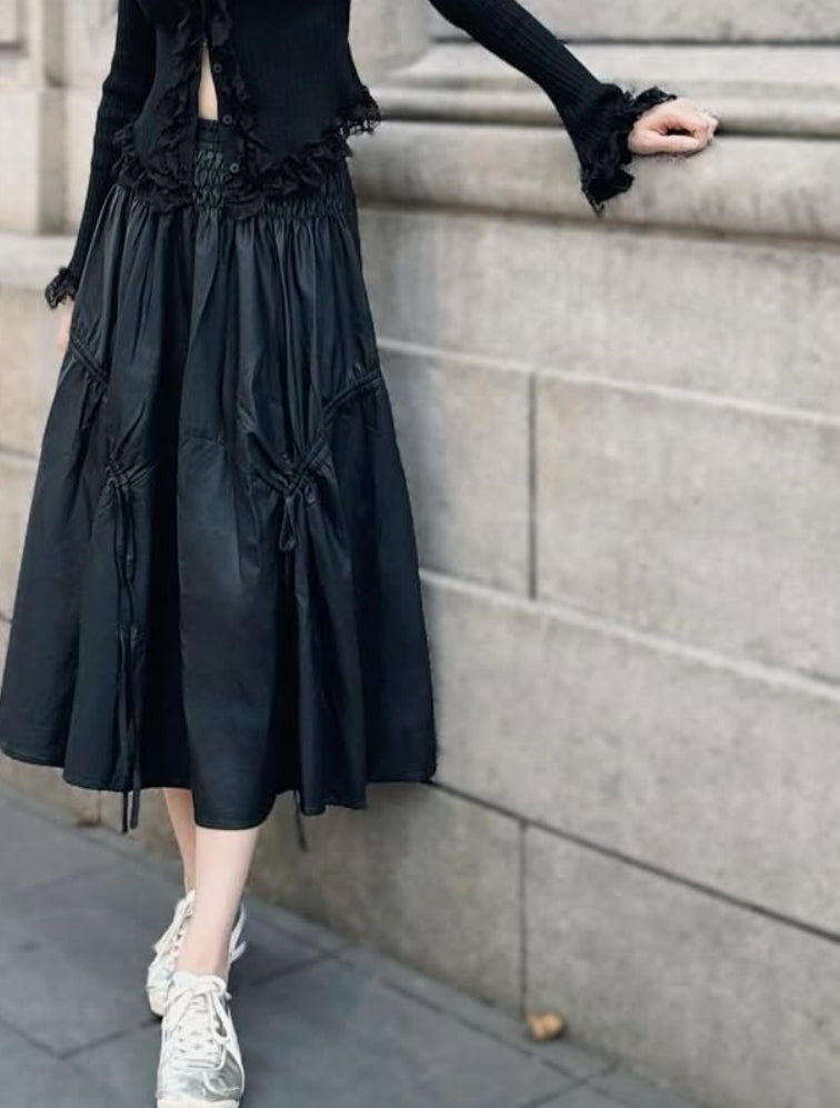 Faux Leather Midi Skirt