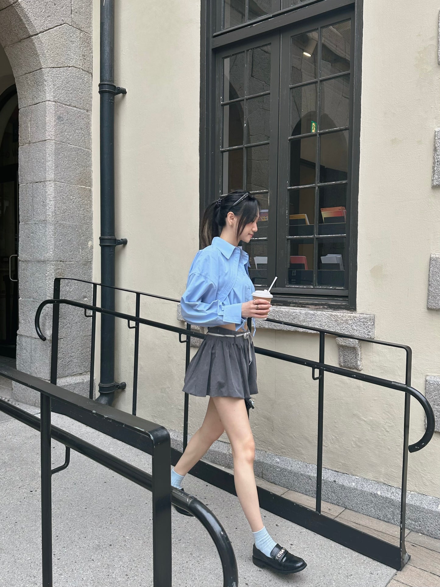 Mock Layered Shirt in Blue