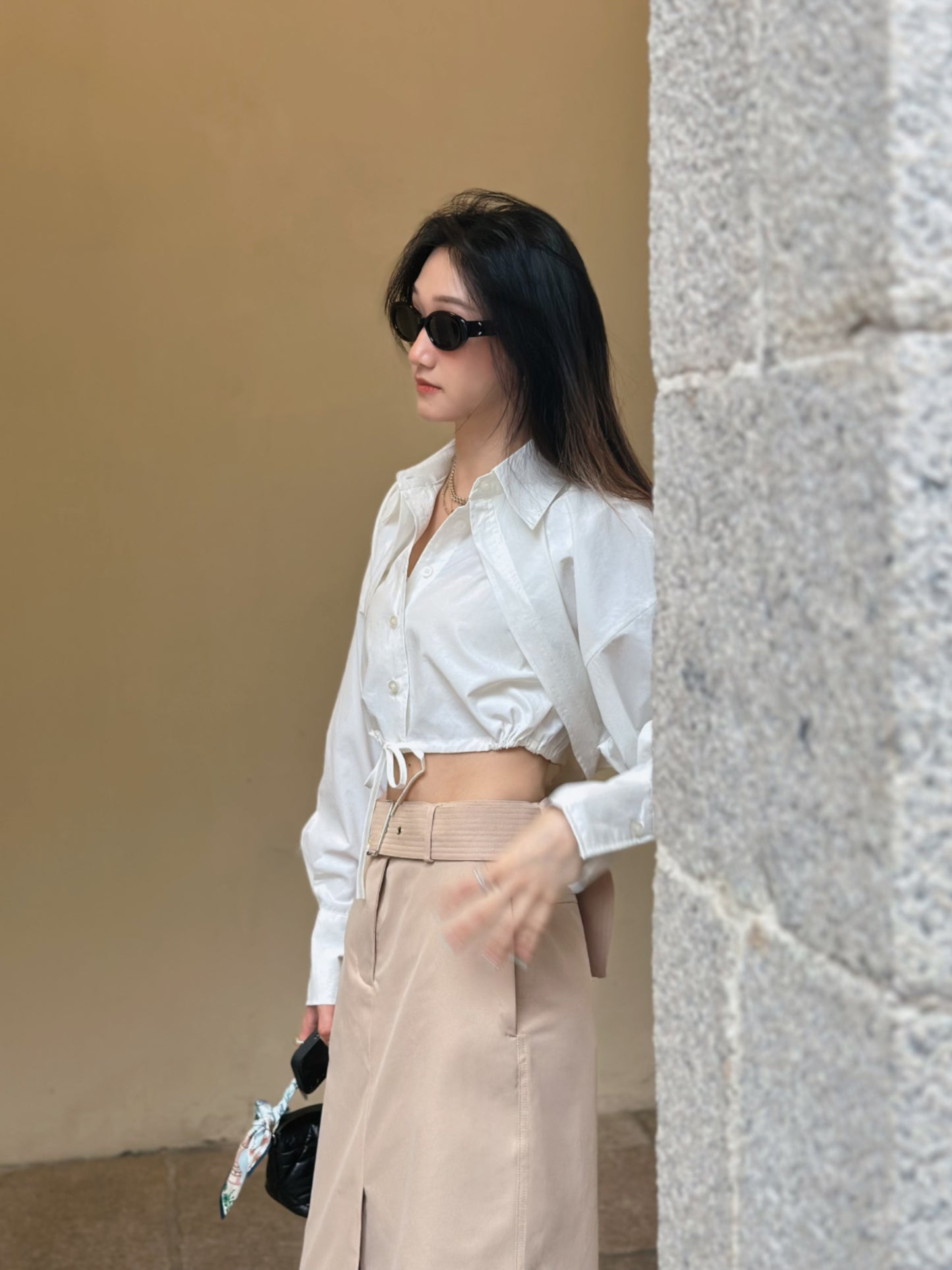 Mock Layered Shirt in Blue
