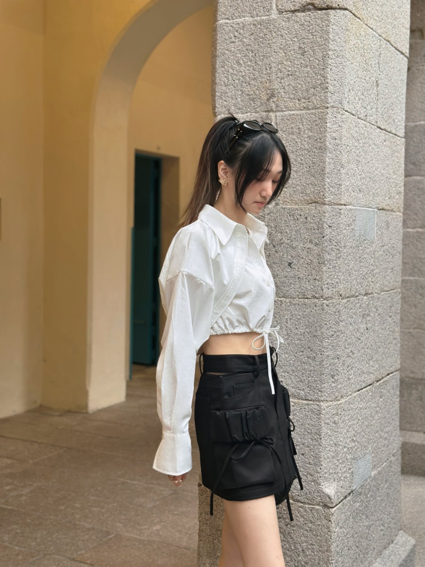Mock Layered Shirt in Blue