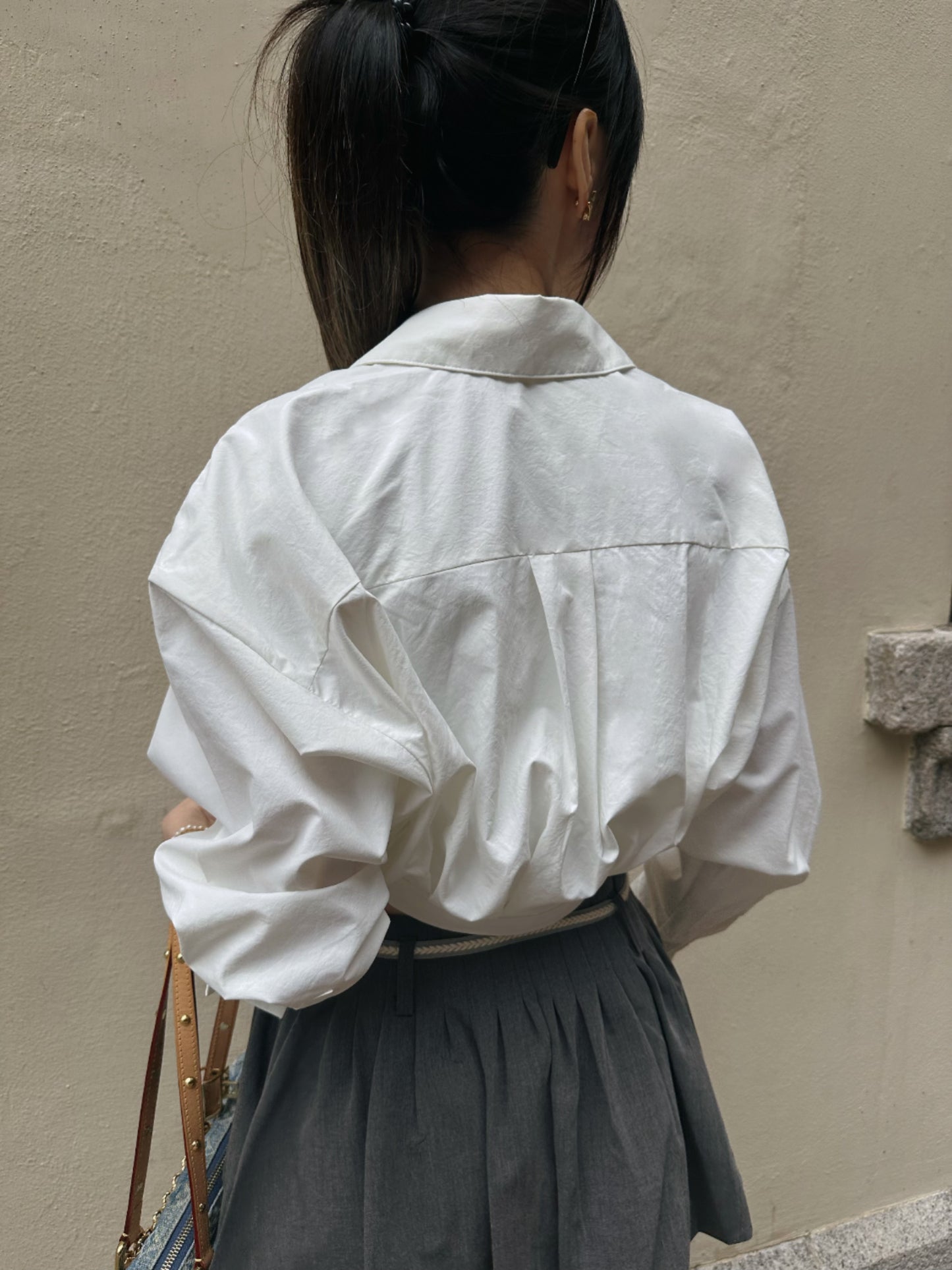 Mock Layered Shirt in white
