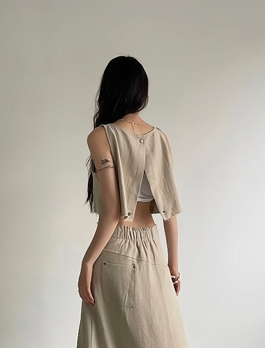 Beige Cascade Vest