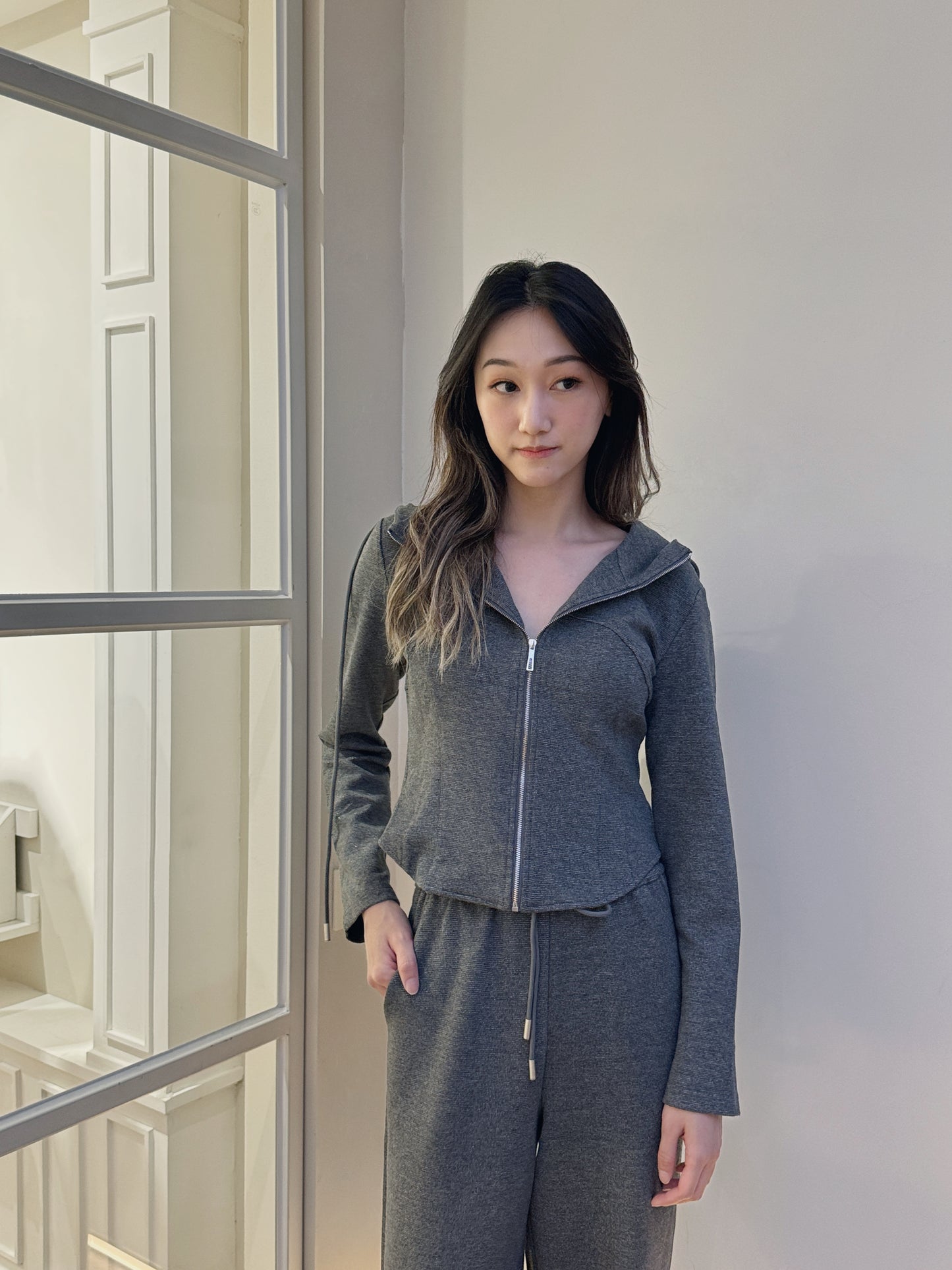 Grey Lurex Athleisure Set