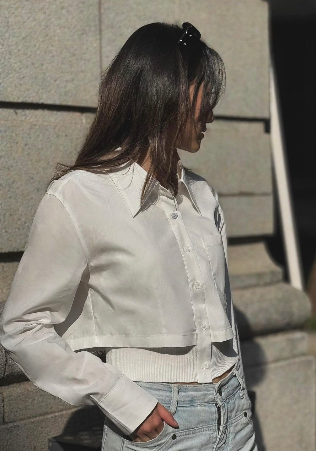 Pre-styled Cropped Shirt