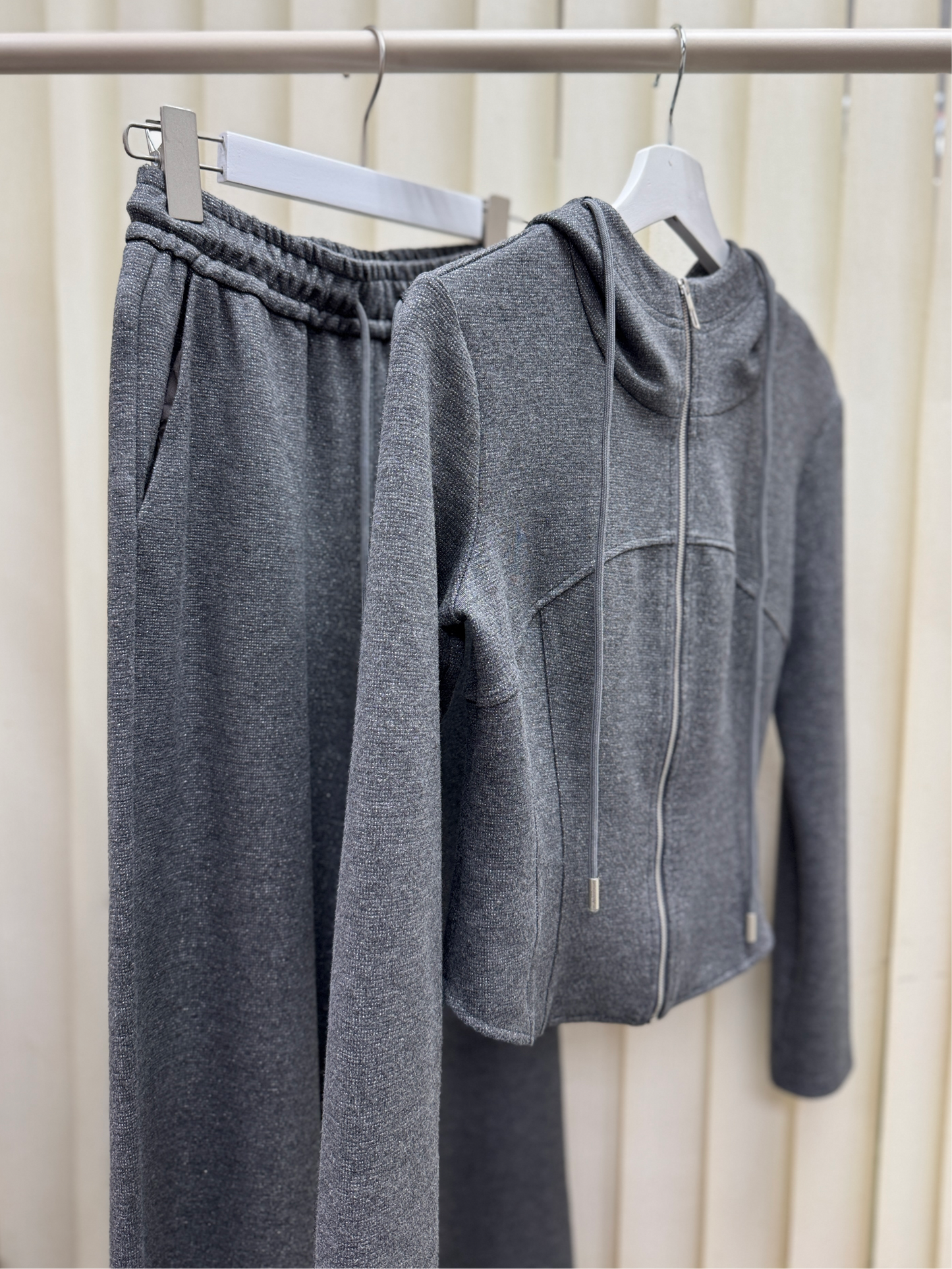 Grey Lurex Athleisure Set