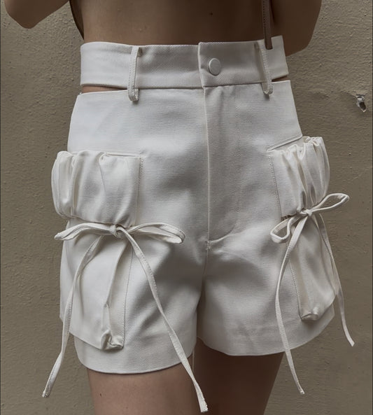 Deconstructed Shorts - White