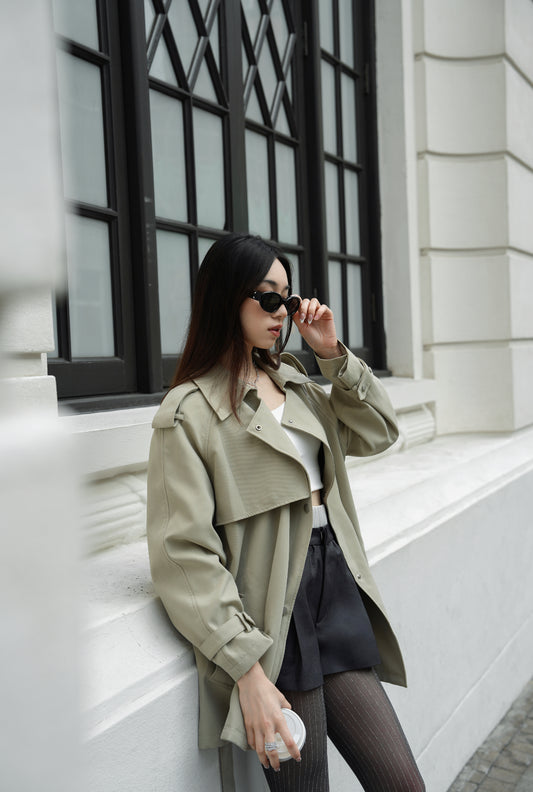 Pre-Styled Layered Trench Coat