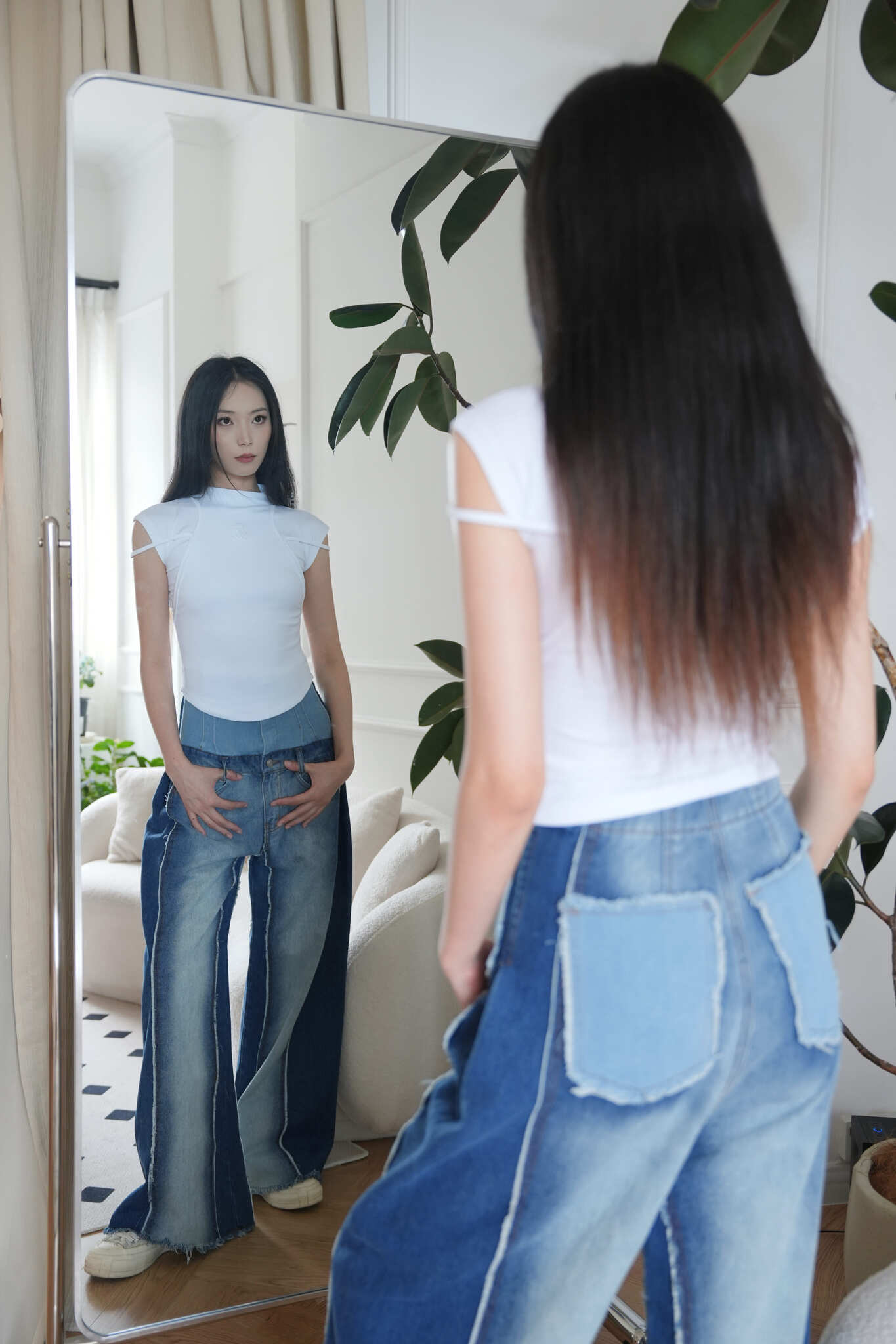 Astrid High-waisted Denim Pants